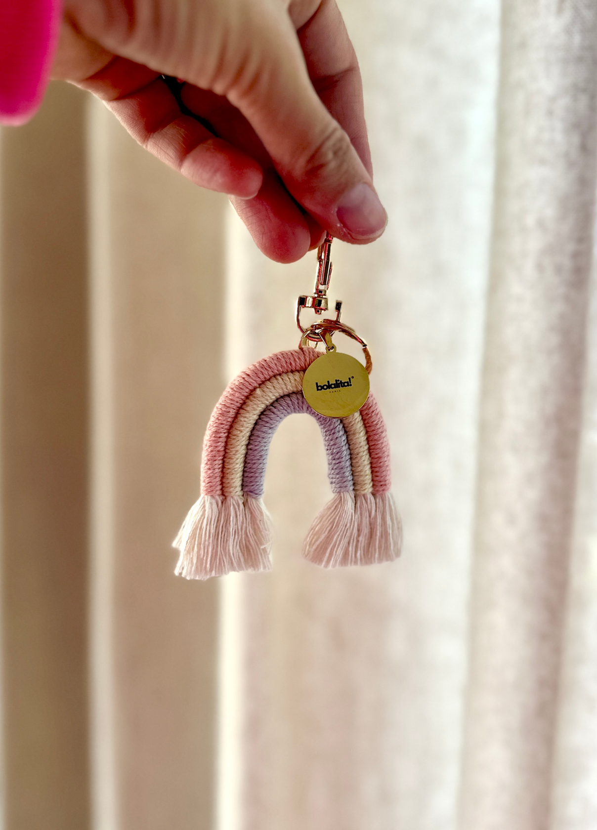 Porte-Bola de Grossesse Personnalisé | Arc-en-ciel Rose-Beige-Bleu