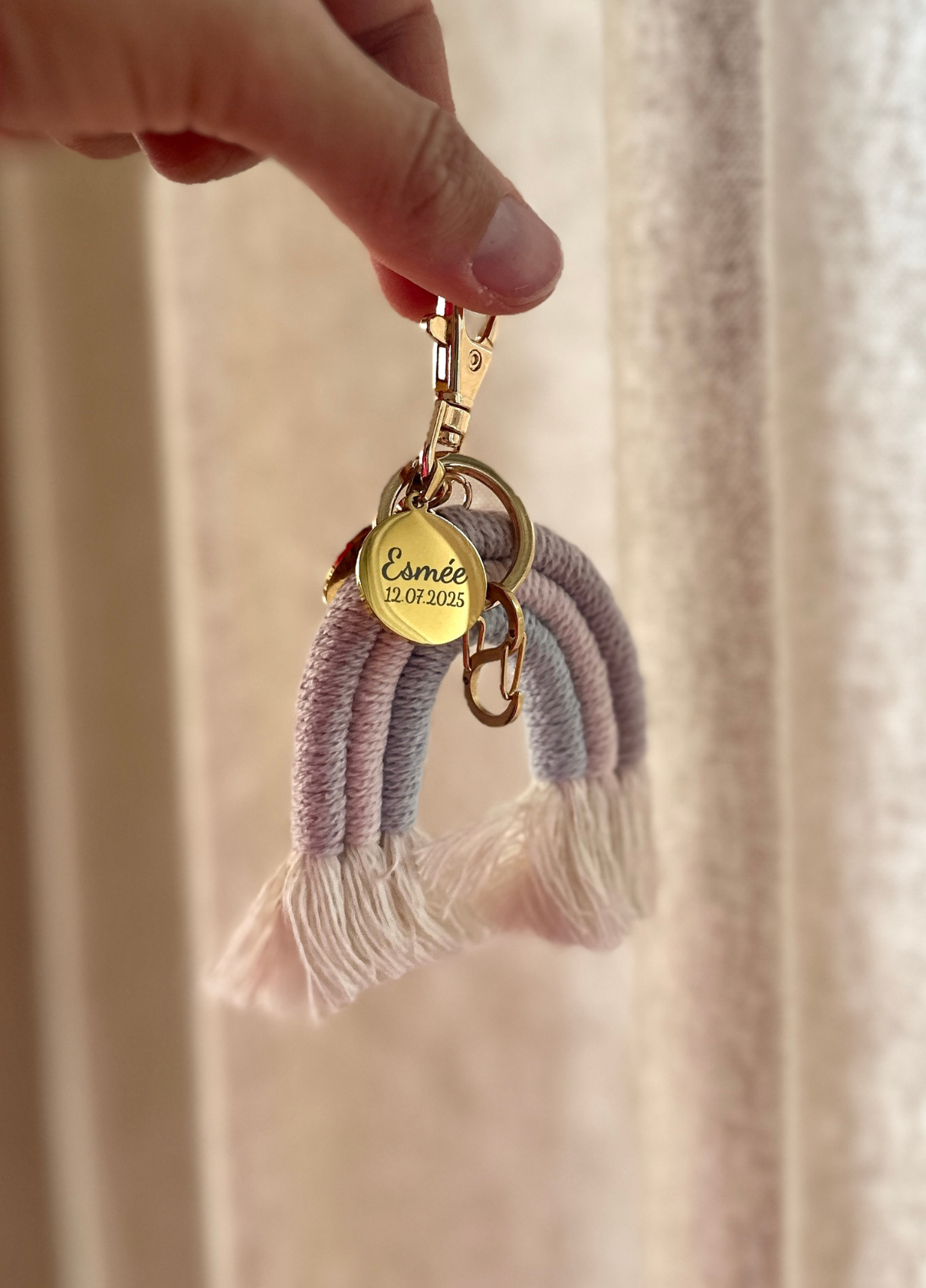 Porte-Bola de Grossesse Personnalisé | Arc-en-ciel Rose Bleu Violet