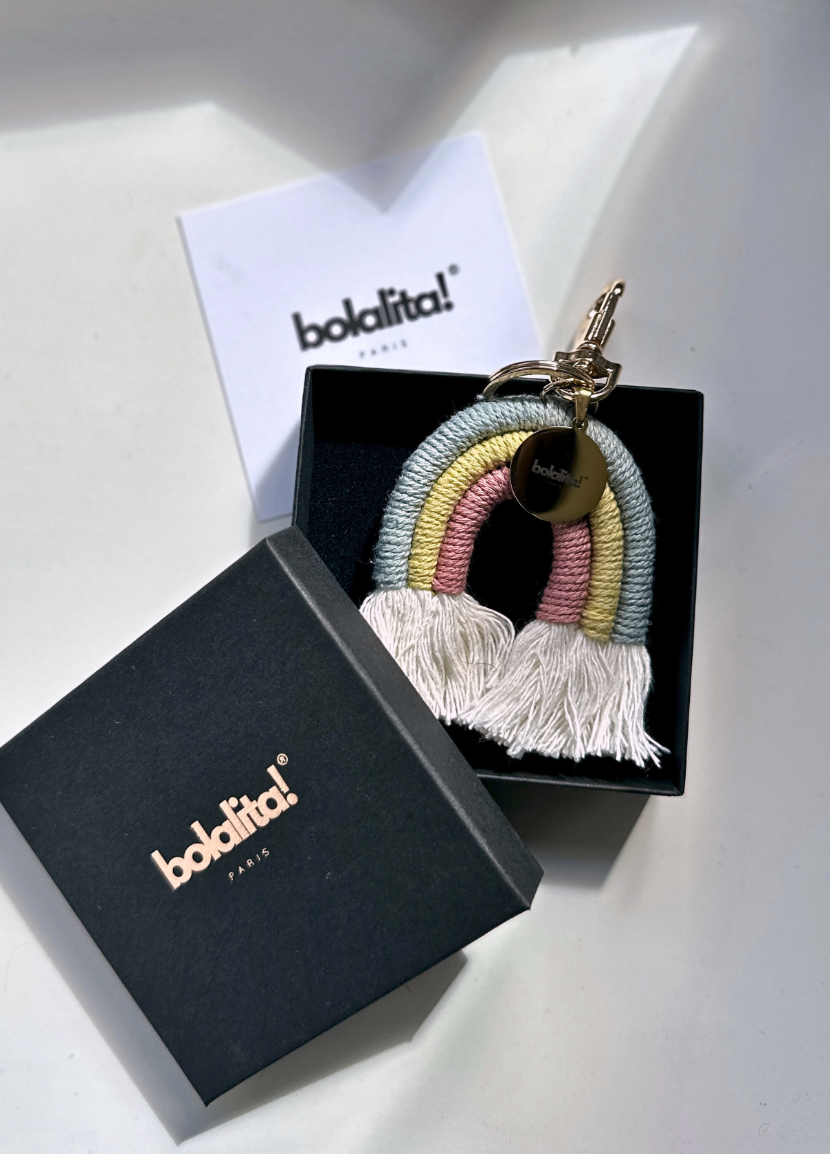 Porte-Bola de Grossesse Personnalisé | Arc-en-ciel Bleu-Beige-Rose