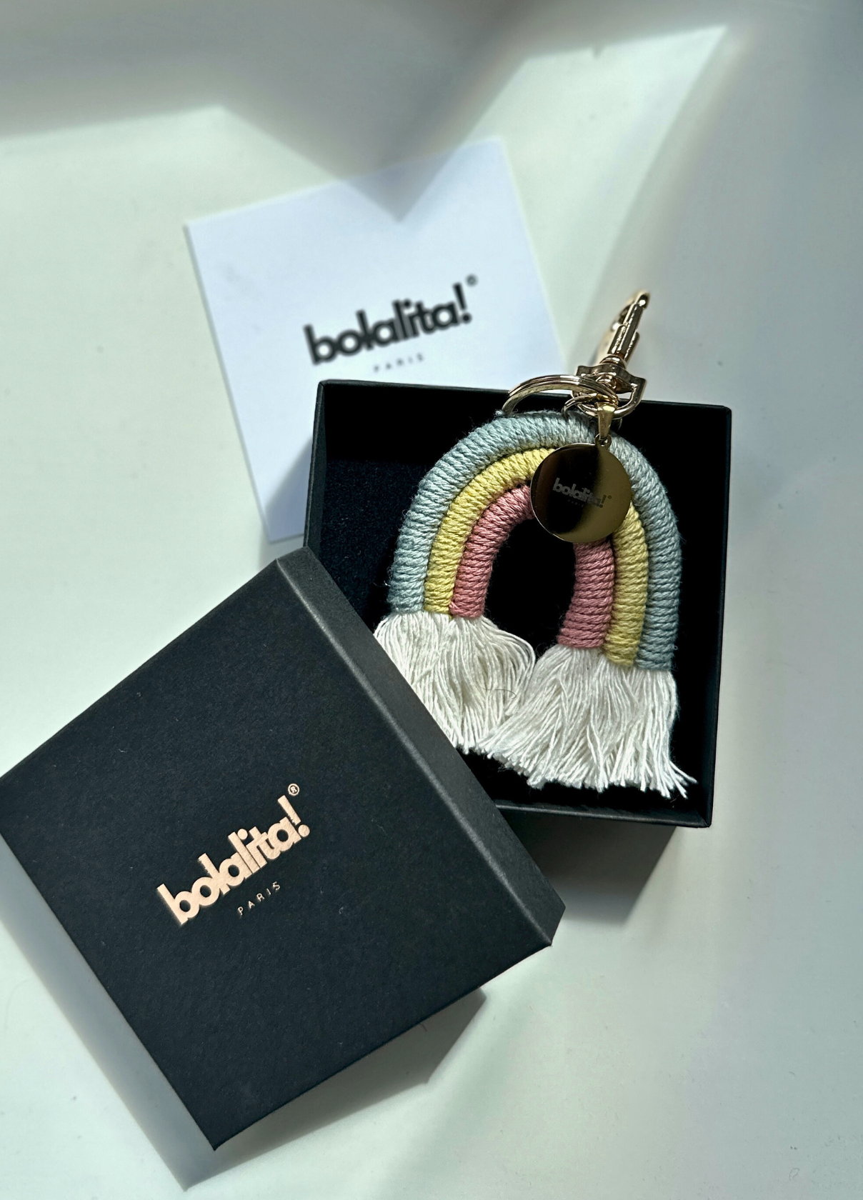 Porte-Bola de Grossesse Personnalisé | Arc-en-ciel Bleu-Beige-Marron