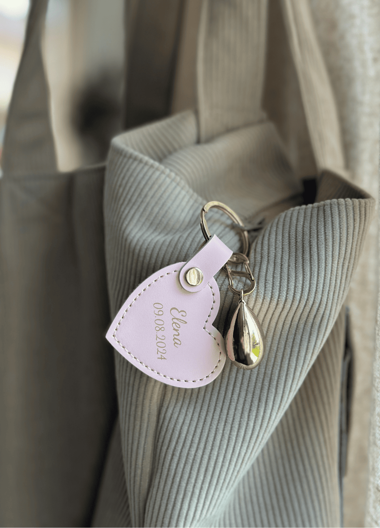Porte-Bola de Grossesse Personnalisé | Coeur Cuir Rose