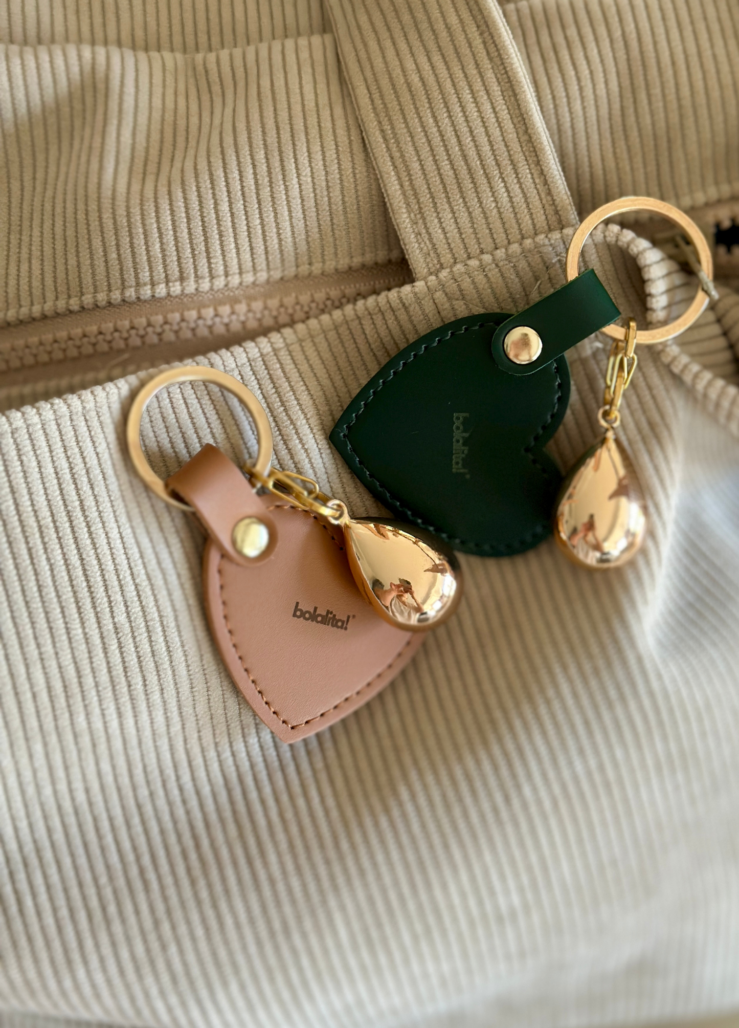 Porte-Bola de Grossesse Personnalisé | Coeur Cuir Vert Sapin