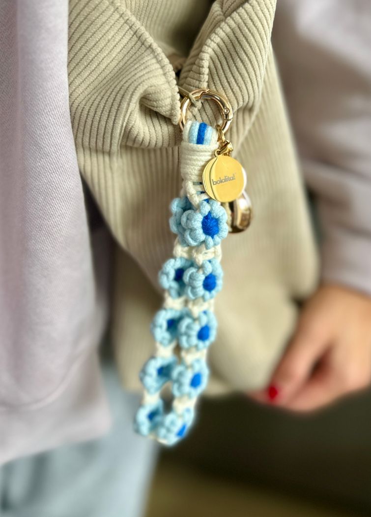 Porte-Bola de Grossesse Personnalisé | Macramé Fleur Turquoise