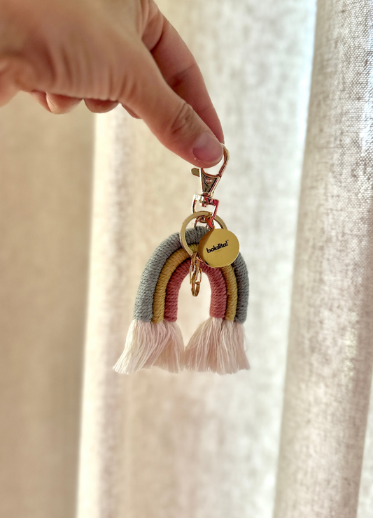 Porte-Bola de Grossesse Personnalisé  | Arc-en-ciel Bleu-Beige-Rose