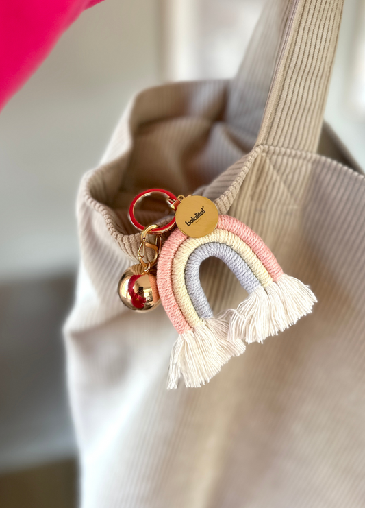 Porte-Bola de Grossesse Personnalisé  | Arc-en-ciel Rose-Beige-Bleu