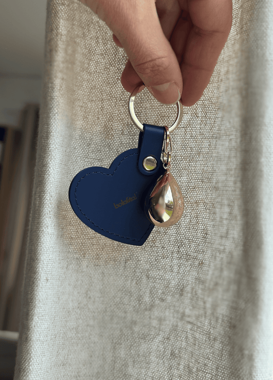 Porte-Bola de Grossesse Personnalisé  | Coeur Cuir Bleu