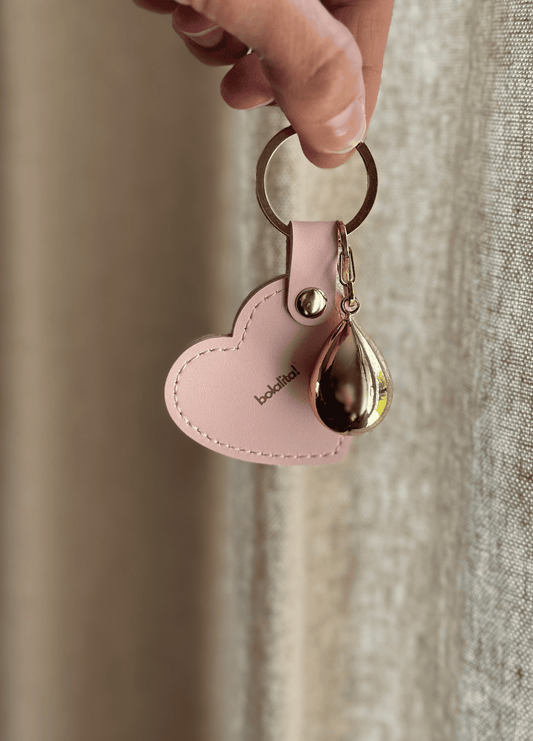 Porte-Bola de Grossesse Personnalisé  | Coeur Cuir Rose