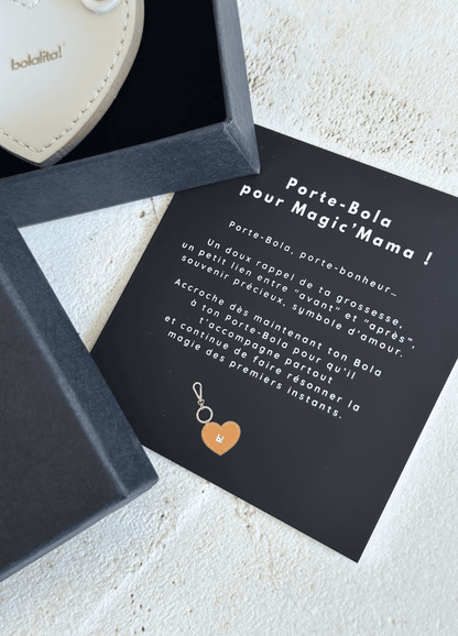 Porte-Bola de Grossesse Personnalisé  | Coeur Cuir Gris