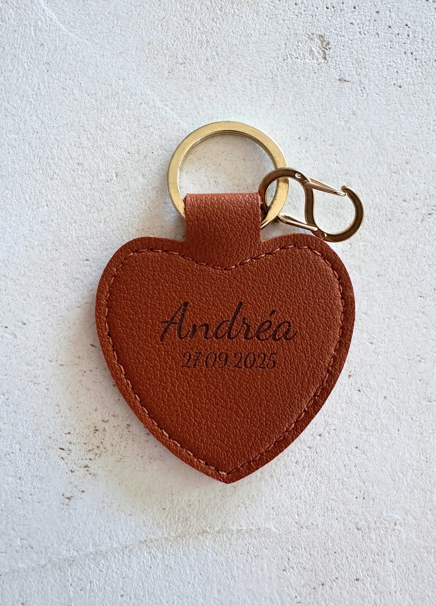 L'amour | Porte-Bola de Grossesse - Coeur Cuir Marron