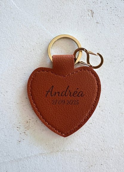 L'amour | Porte-Bola de Grossesse - Coeur Cuir Marron