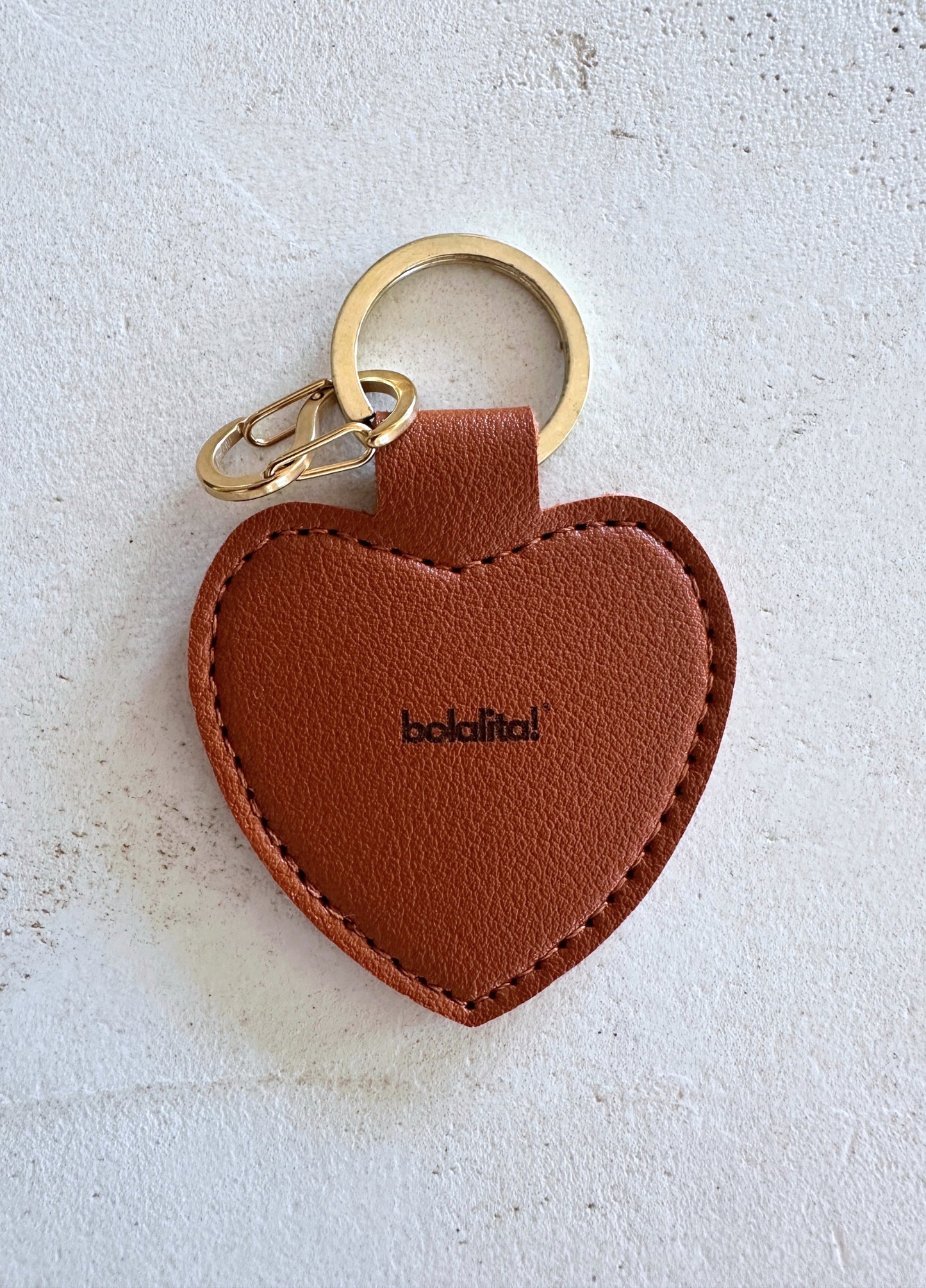 L'amour | Porte-Bola de Grossesse - Coeur Cuir Marron
