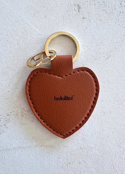 L'amour | Porte-Bola de Grossesse - Coeur Cuir Marron