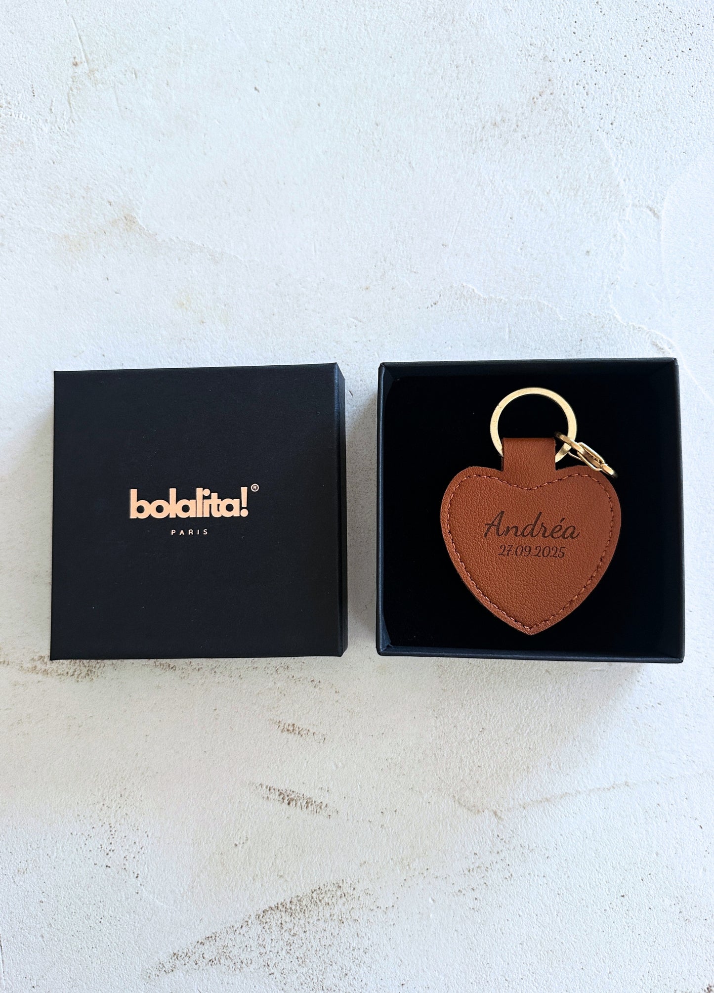 L'amour | Porte-Bola de Grossesse - Coeur Cuir Marron