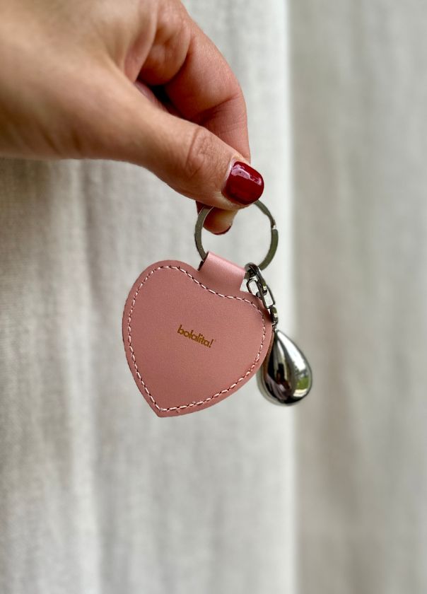 Porte-Bola de Grossesse Personnalisé  | Coeur Cuir Rose